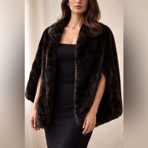 Vintage Mink Fur Shawl Coat Black 1960s Cape Swing Jacket Luxury Soft Genuine